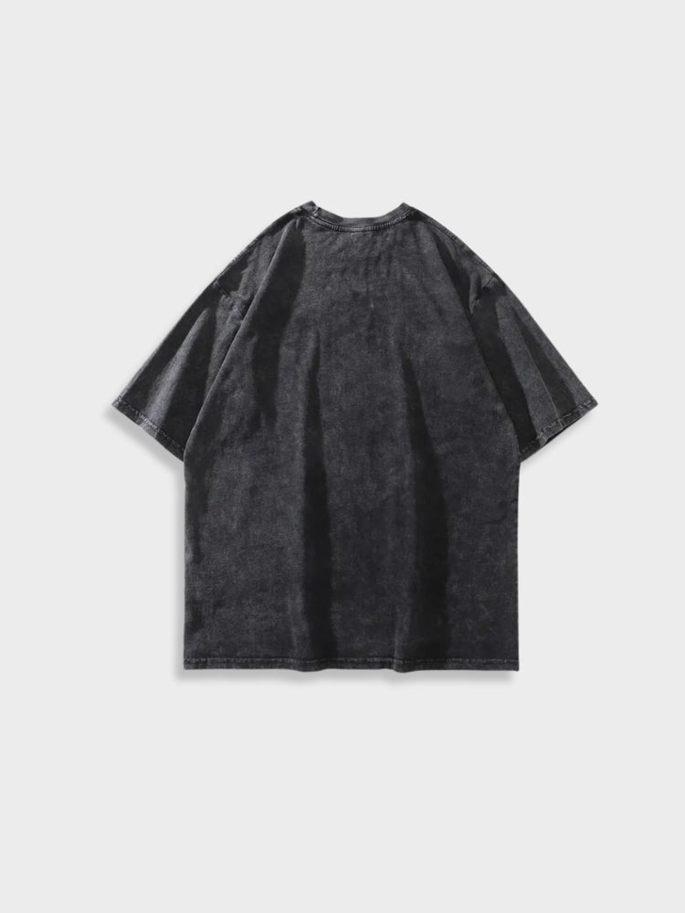 BLACK SKELETON GRAPHIC COTTON TEE WITH BREATHABLE FABRIC