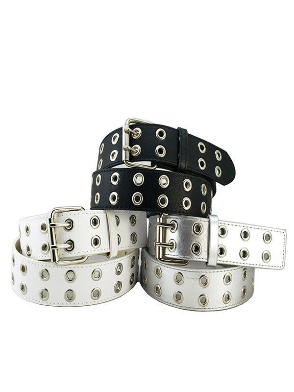 BLACK STUDDED BELT IN STYLISH SYNTHETIC LEATHER
