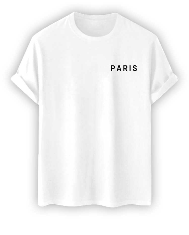 BLACK T-SHIRT AND BEIGE SHORTS SET FEATURING ICONIC LANDMARKS