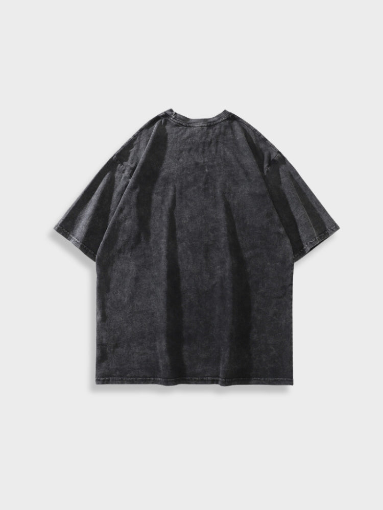 BLACK T-SHIRT WITH MONEY ROLL GRAPHIC - MONEY RULES TEE FOR FINANCE ENTHUSIASTS