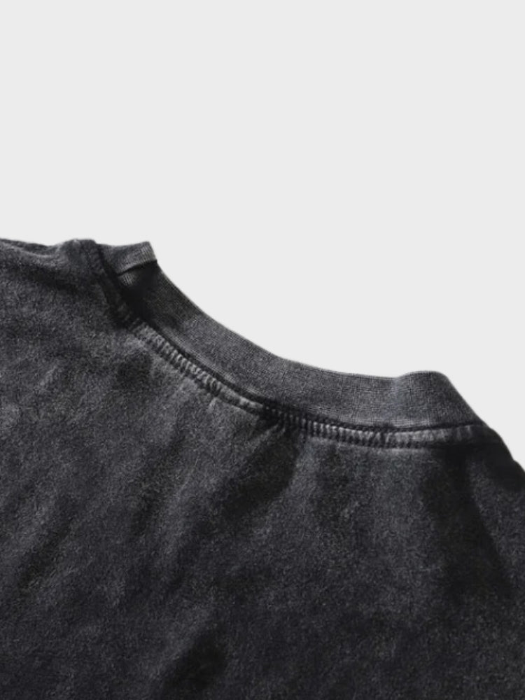 BLACK T-SHIRT WITH TEDDY BEAR GRAPHIC - PERSONAL BOUNDARIES DESIGN