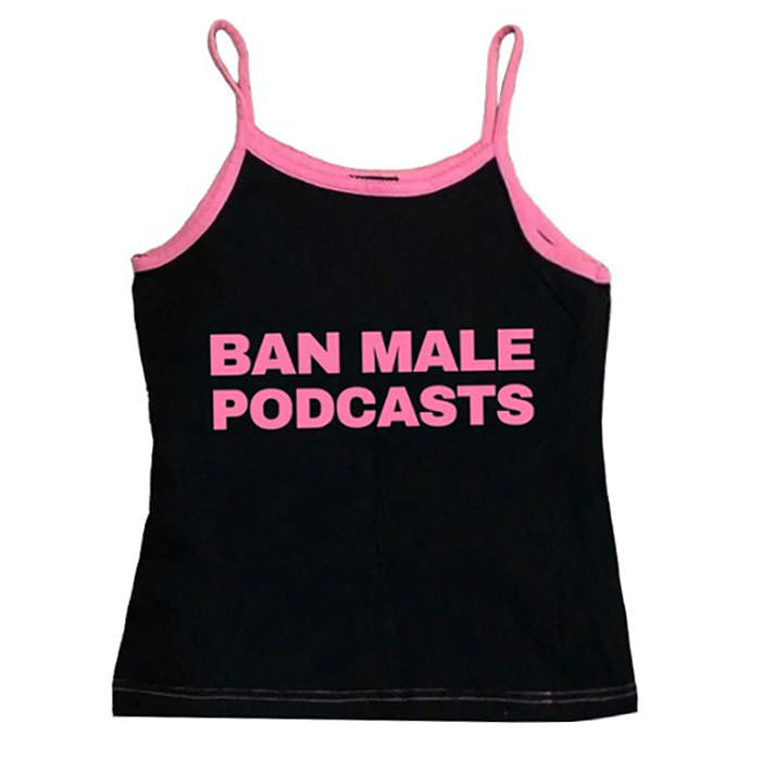 BLACK TANK TOP WITH PINK TRIM FOR WOMEN