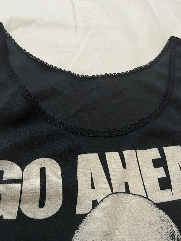 BLACK TANK TOP WITH SKULL GRAPHIC - GRUNGE BLACK TANK FASHION