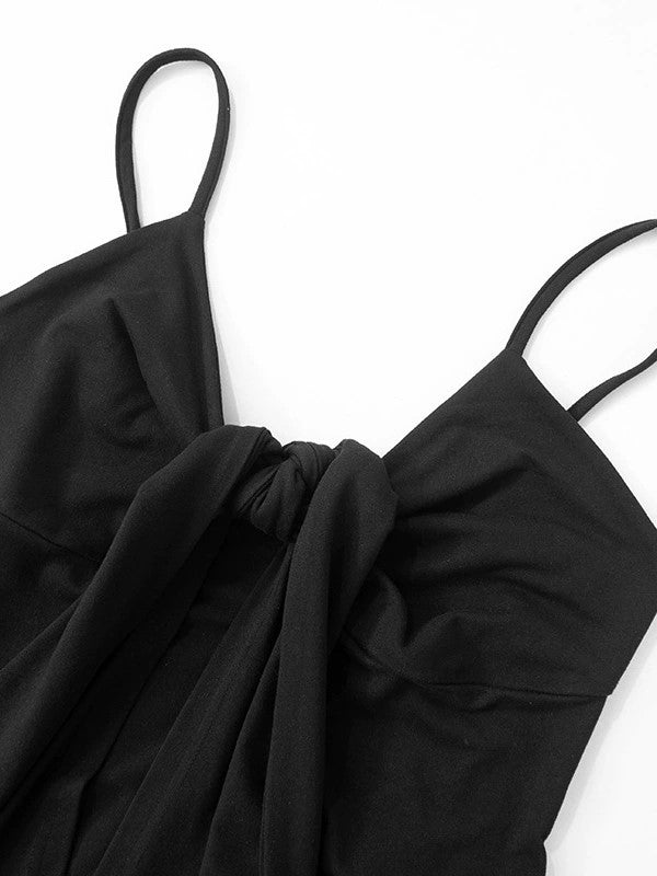 BLACK TIE-FRONT CAMISOLE SLIM FIT BLACK SLIM FIT CAMI