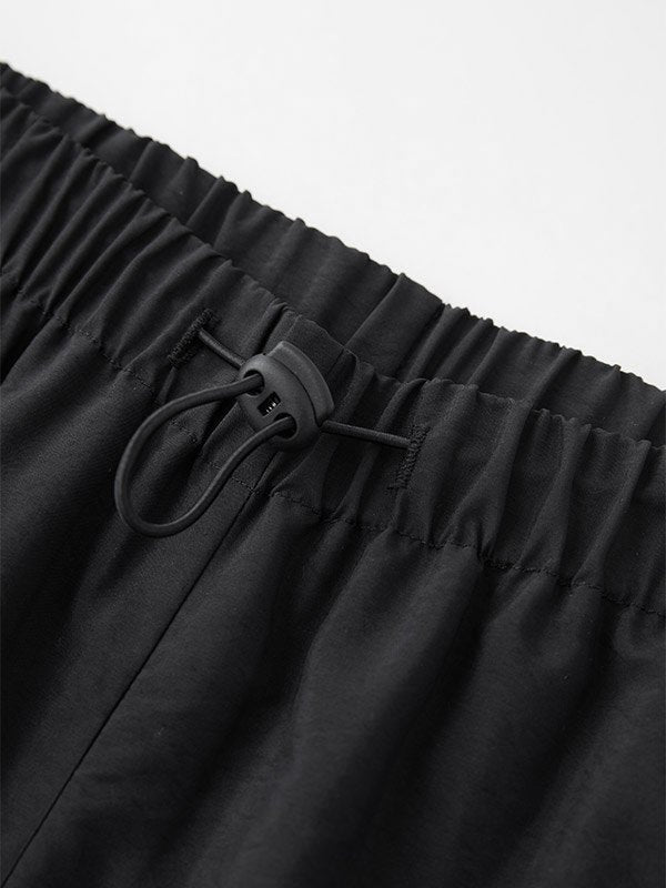 BLACK TRACK PANTS WITH WHITE STRIPES LOOSE FIT RETRO STREET STYLE