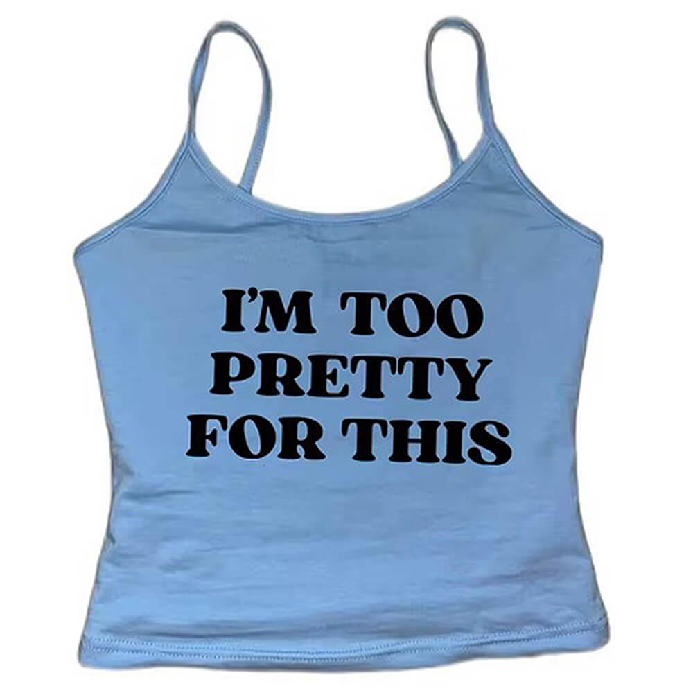 BLACK Y2K TANK TOP WITH PINK TEXT