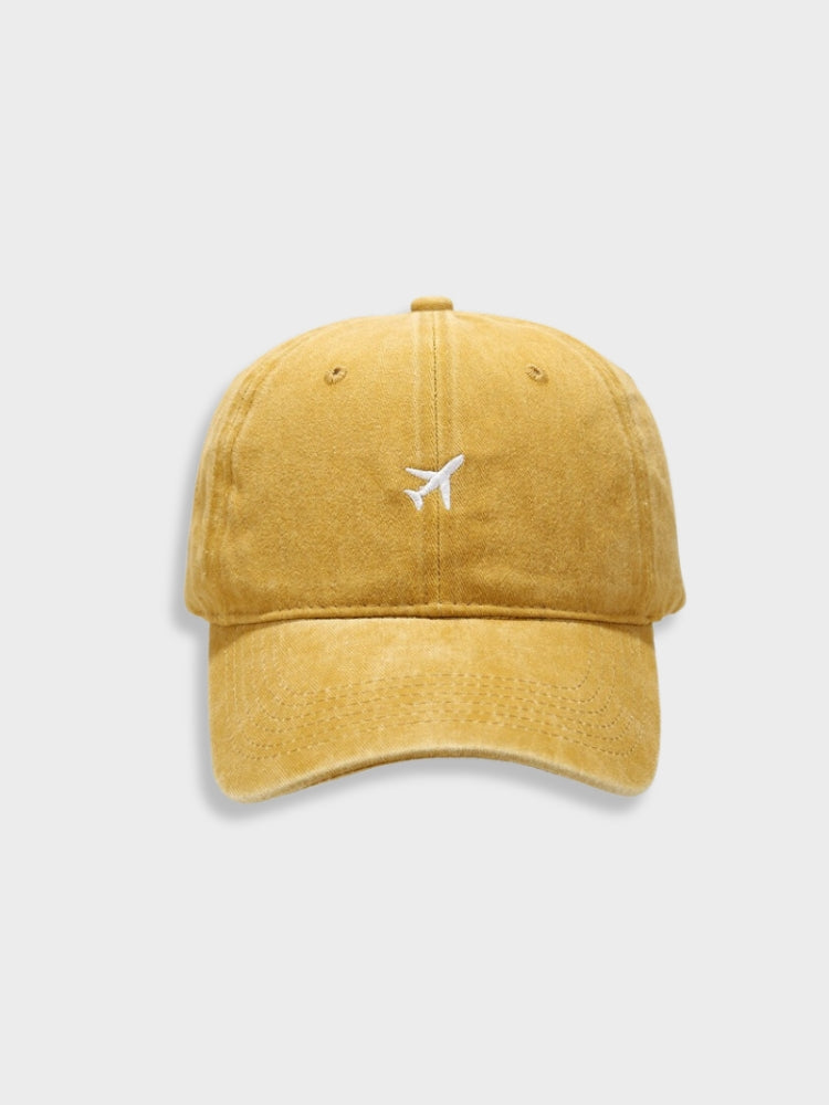 BLUE AIRPLANE EMBROIDERED BASEBALL CAP FOR OUTDOOR SUN PROTECTION