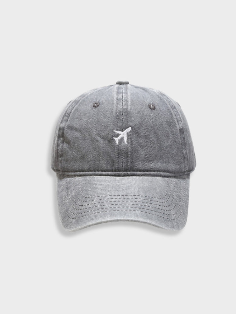 BLUE AIRPLANE EMBROIDERED BASEBALL CAP FOR OUTDOOR SUN PROTECTION