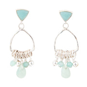 Blue Amazonite and Sterling Silver Chandelier Earrings