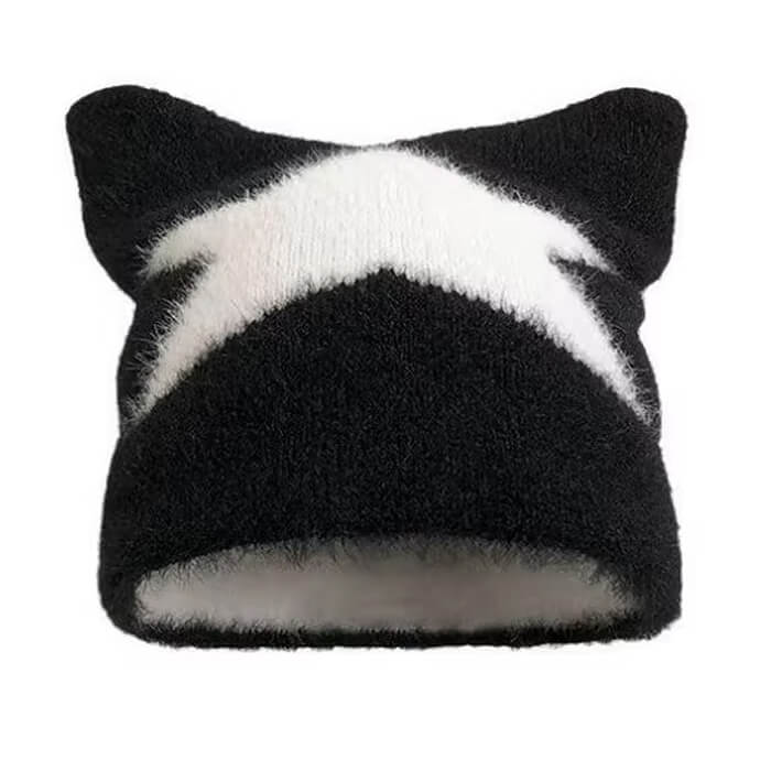 BLUE CAT EAR HAT WINTER HEADWEAR
