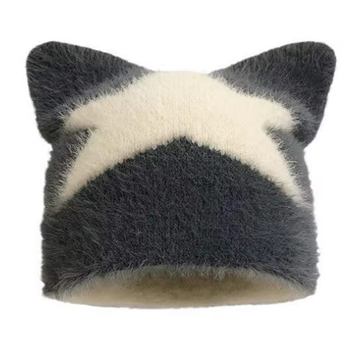 BLUE CAT EAR HAT WINTER HEADWEAR
