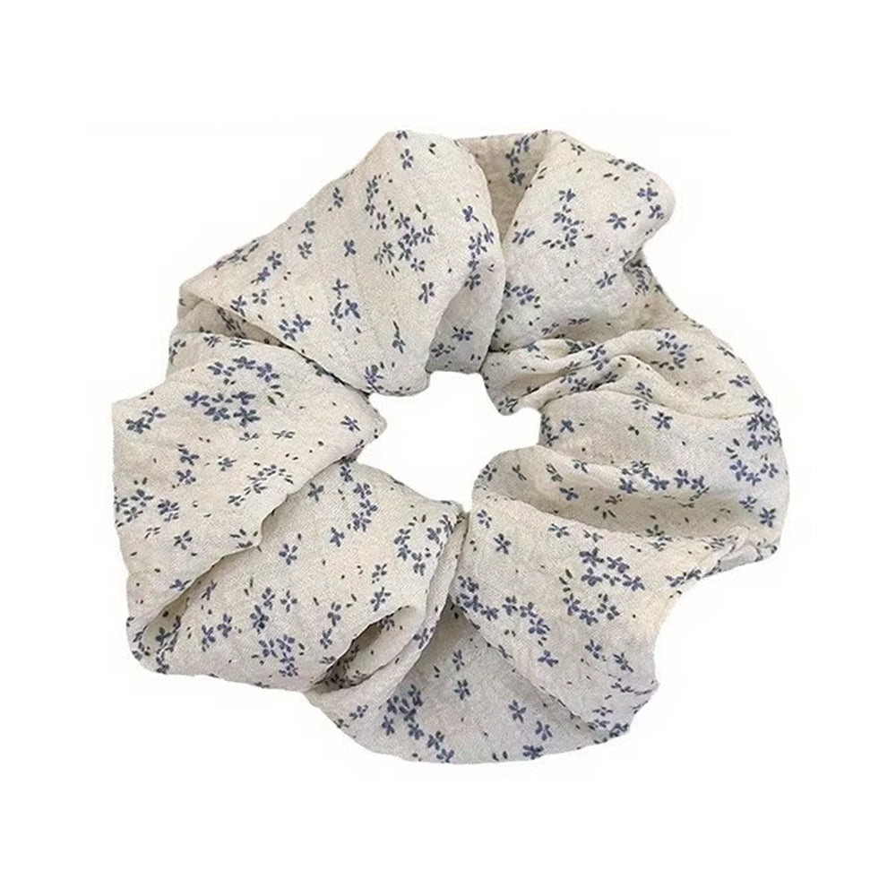 BLUE FLORAL PRINT COTTAGECORE SCRUNCHIE