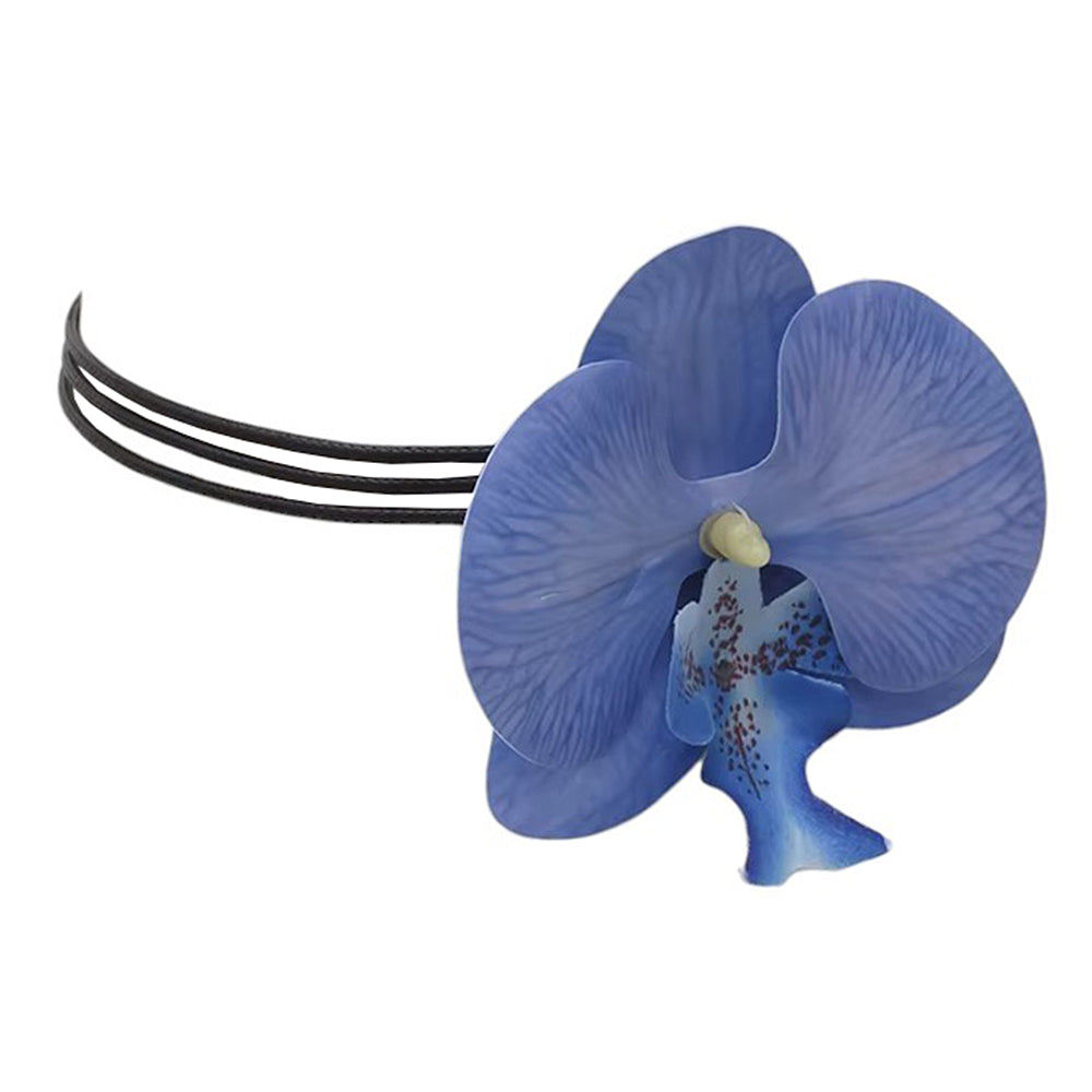 BLUE ORCHID HAIR TIE FLORAL ELEGANCE LAYERED
