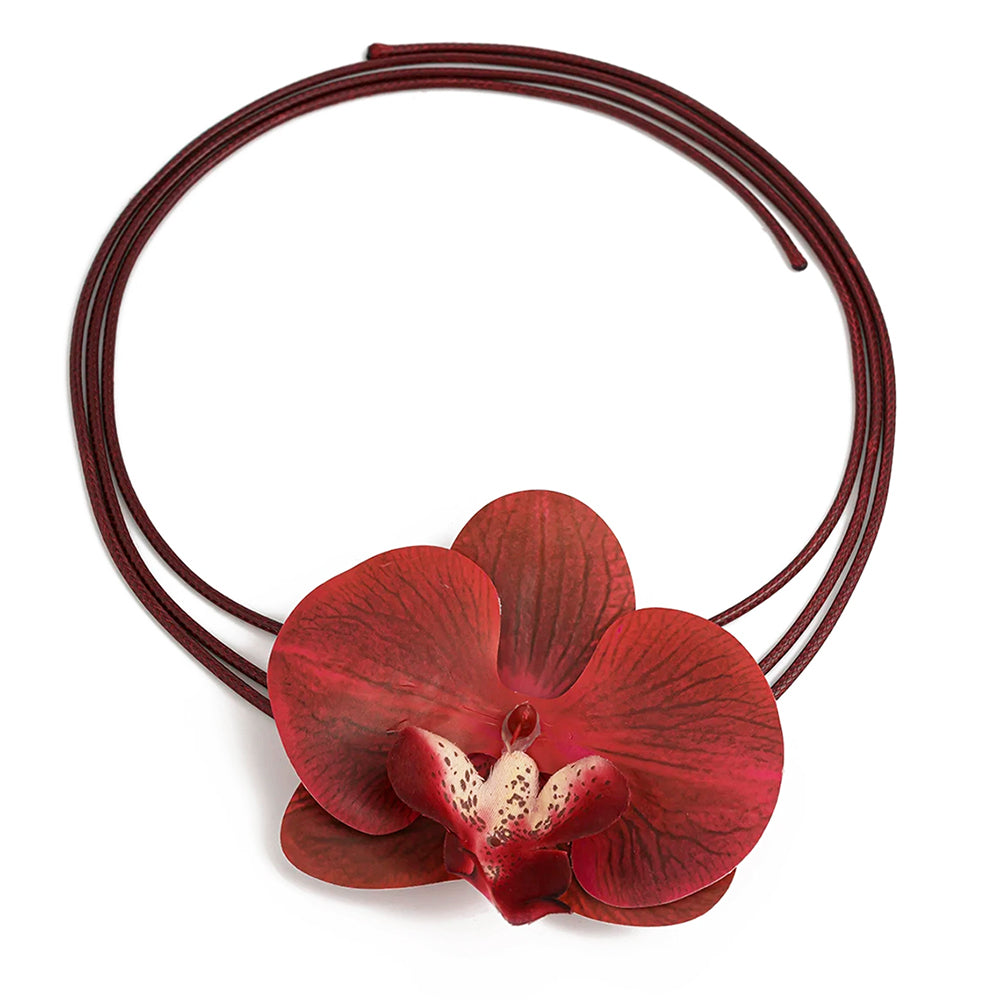 BLUE ORCHID HAIR TIE FLORAL ELEGANCE LAYERED