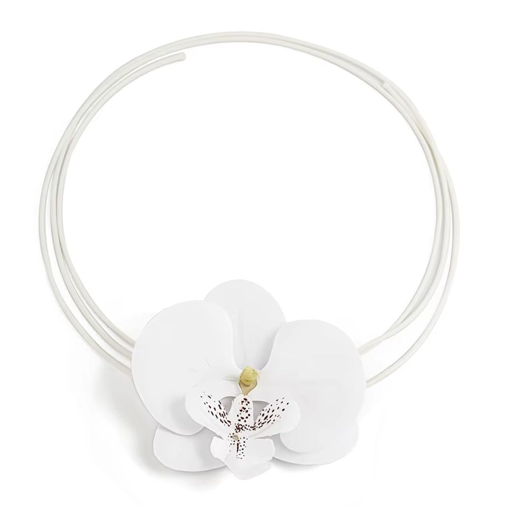 BLUE ORCHID HAIR TIE FLORAL ELEGANCE LAYERED