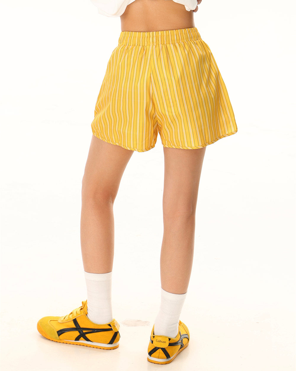 BLUE STRIPED ATHLETIC SHORTS FOR MEN