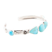Blue Turquoise and Sterling Silver Cuff Bracelet