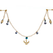 Egyptian Goddess Dangle Nipple Chain Created with Crystals