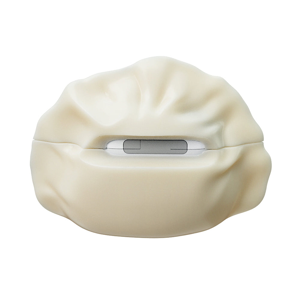 BONE-COLORED AIRPODS CASE WITH EMBEDDED EARBUD HOLDER