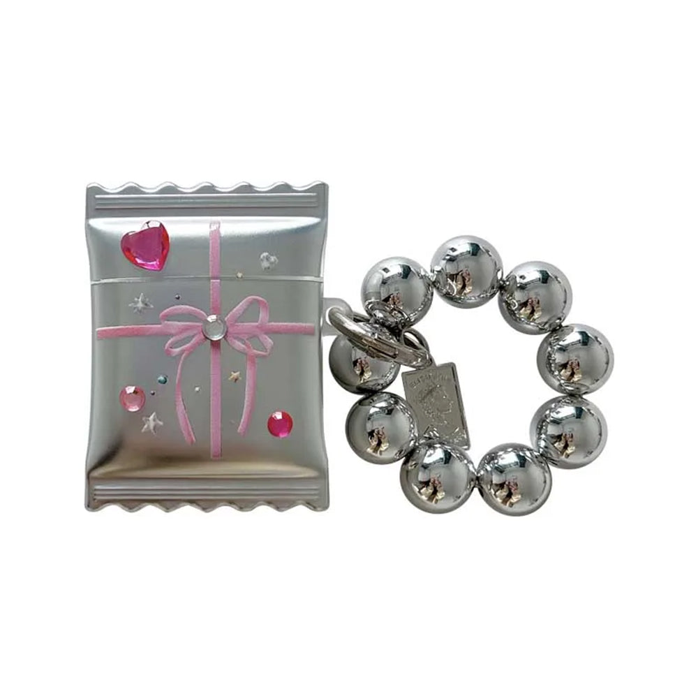 BOW AIRPODS CASE RHINESTONE DIY BEADED BRACELET SET
