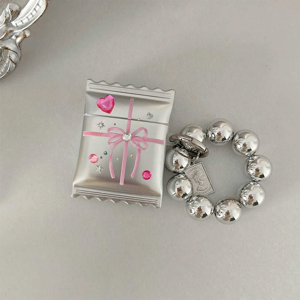 BOW AIRPODS CASE RHINESTONE DIY BEADED BRACELET SET