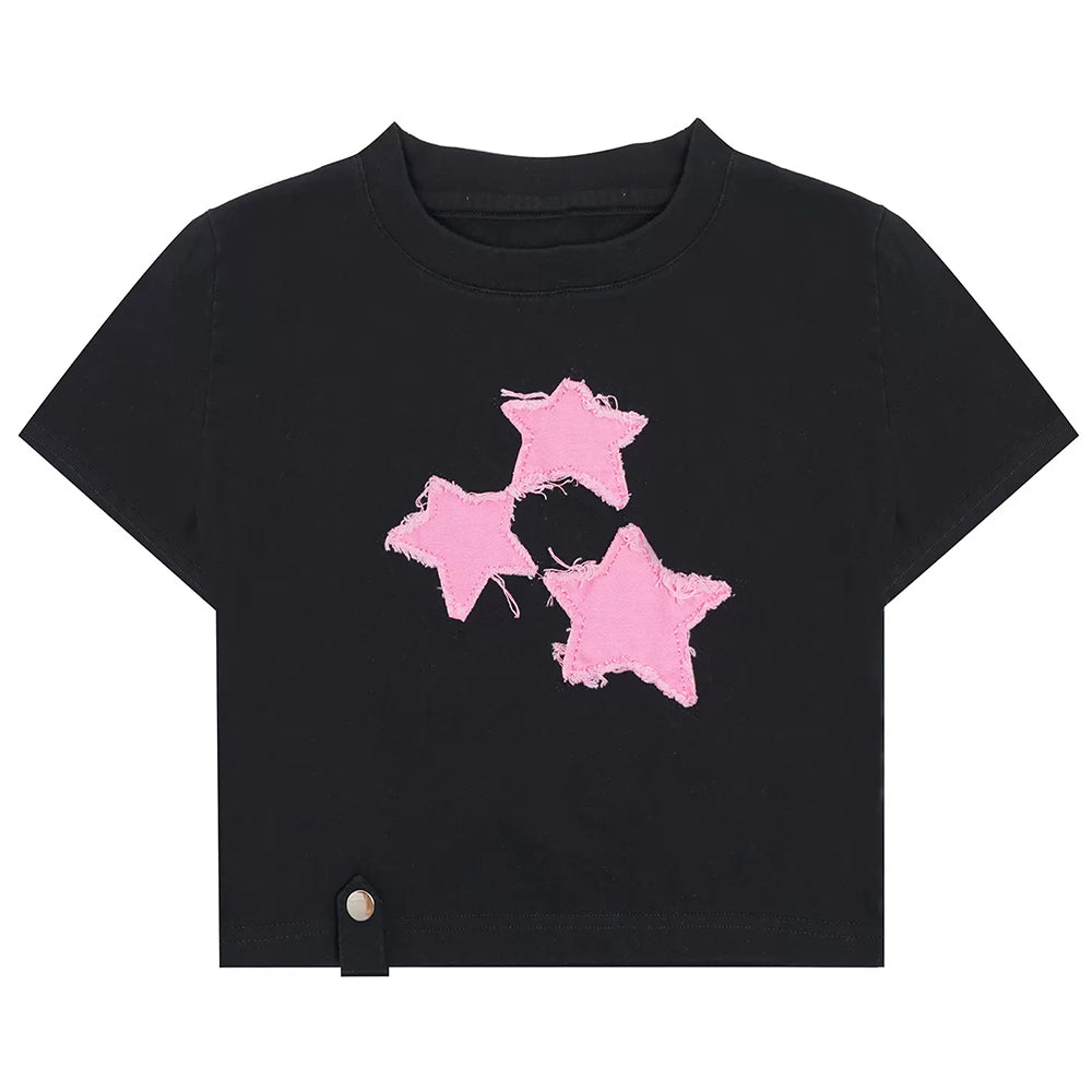 BRIGHT STAR CROPPED TOP YELLOW STAR CROPPED