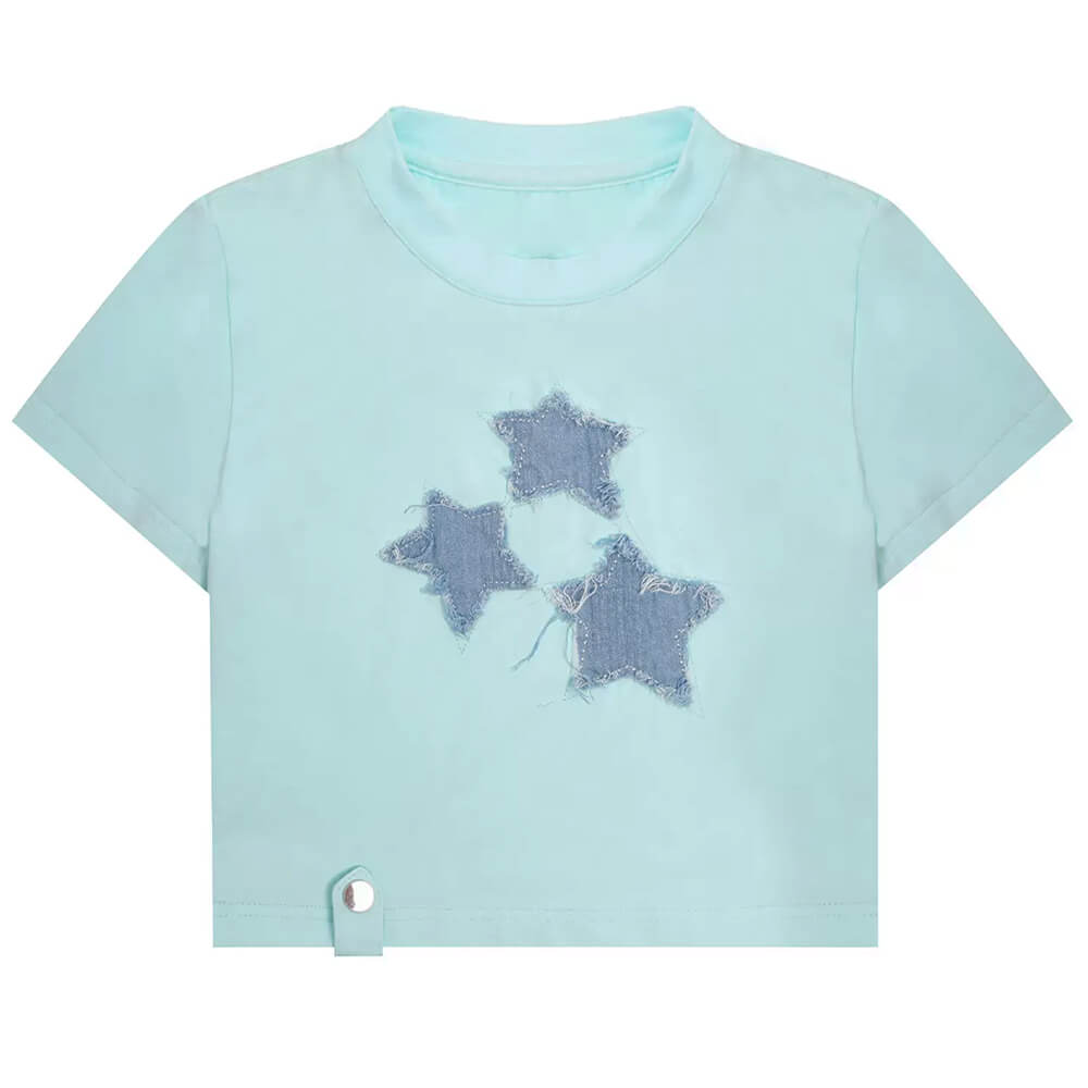 BRIGHT STAR CROPPED TOP YELLOW STAR CROPPED