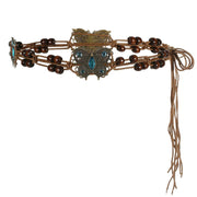 BROWN BUTTERFLY BELT BOHO BUTTERFLY BELT WITH METAL ACCENTS