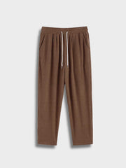 BROWN CHECKERED DRAWSTRING PANTS STYLISH CASUAL PANTS