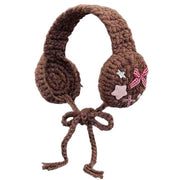 BROWN EARMUFFS STAR GIRL CROCHET HIGH-QUALITY ACRYLIC
