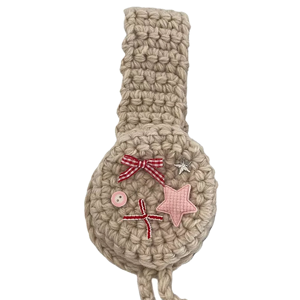 BROWN EARMUFFS STAR GIRL CROCHET HIGH-QUALITY ACRYLIC