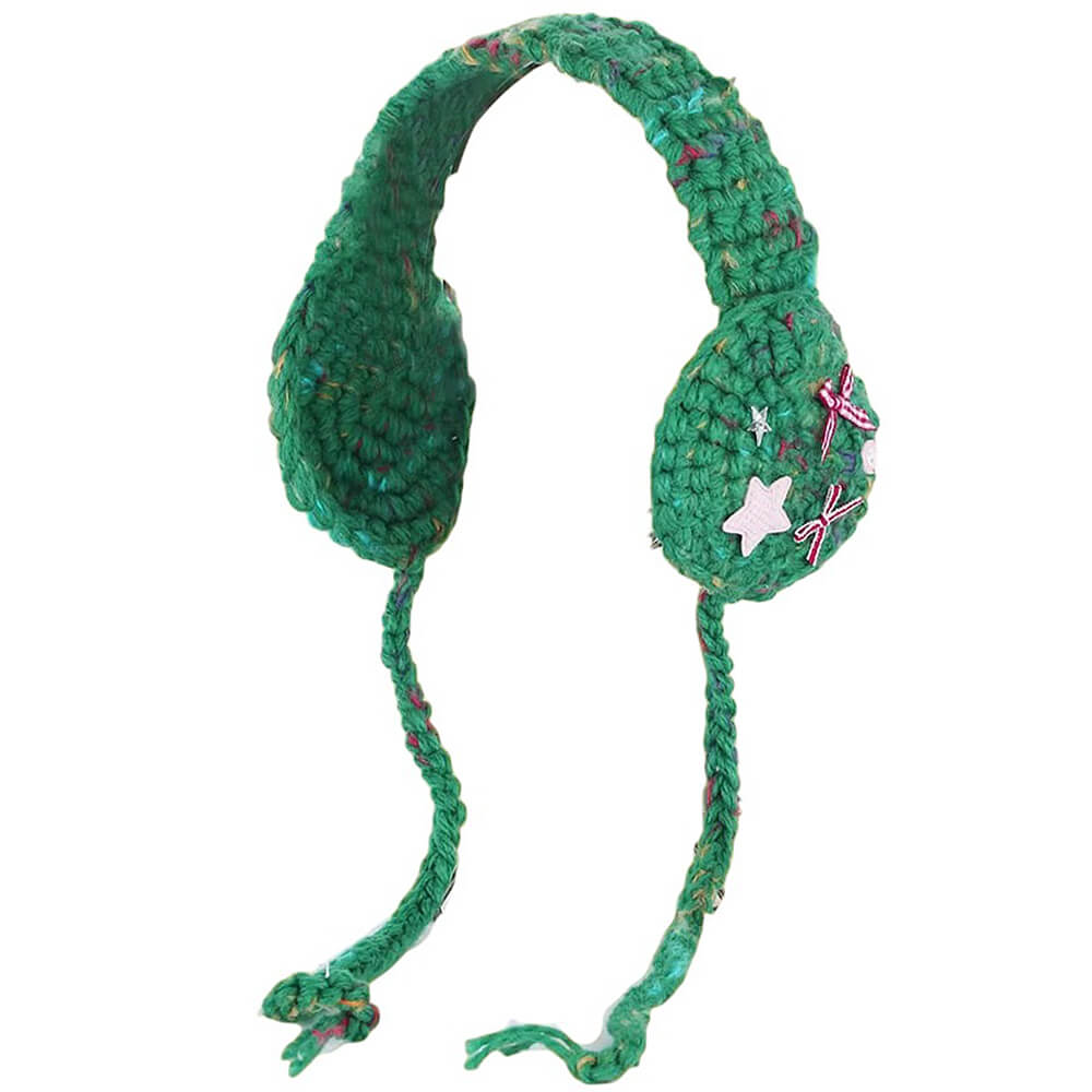 BROWN EARMUFFS STAR GIRL CROCHET HIGH-QUALITY ACRYLIC