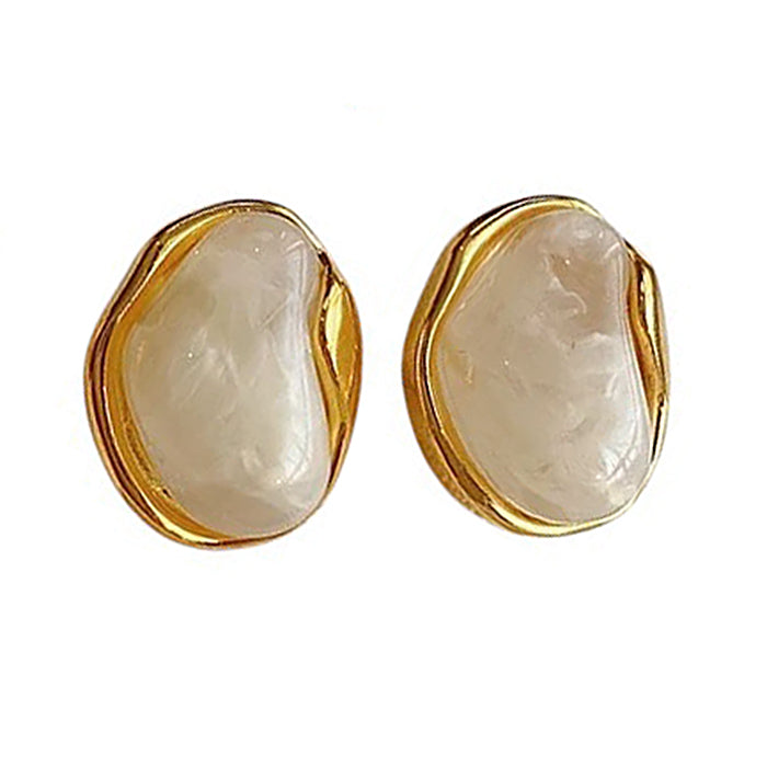 BROWN GOLD RIM EARRINGS ZINC ALLOY AESTHETIC EARRINGS