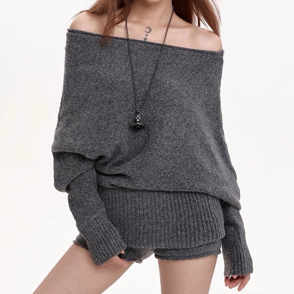 BROWN KNIT SWEATER FREE SIZE UNDERSTATED ELEGANCE