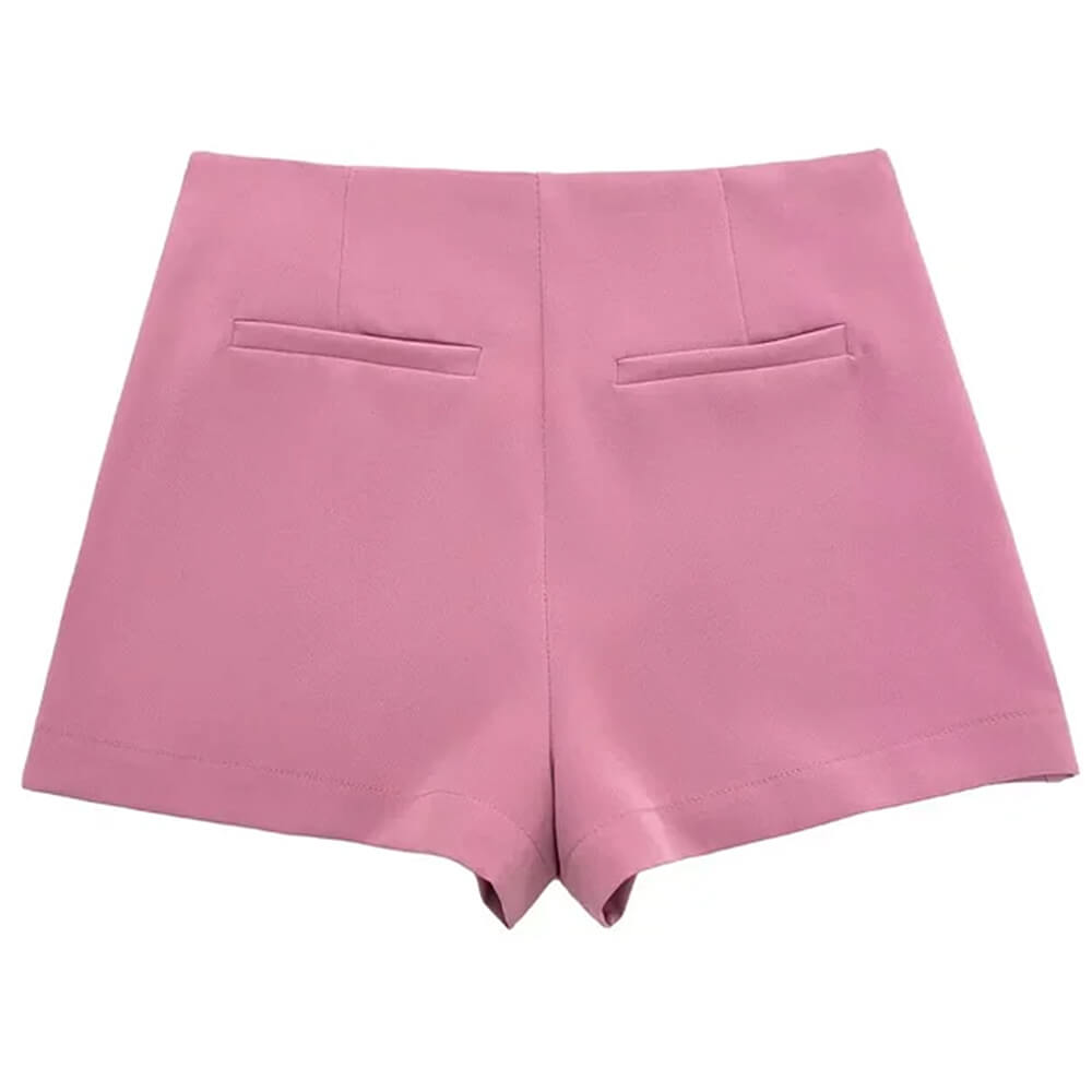 BROWN MINI SKORT ASYMMETRICAL OVERLAY HIDDEN SHORTS