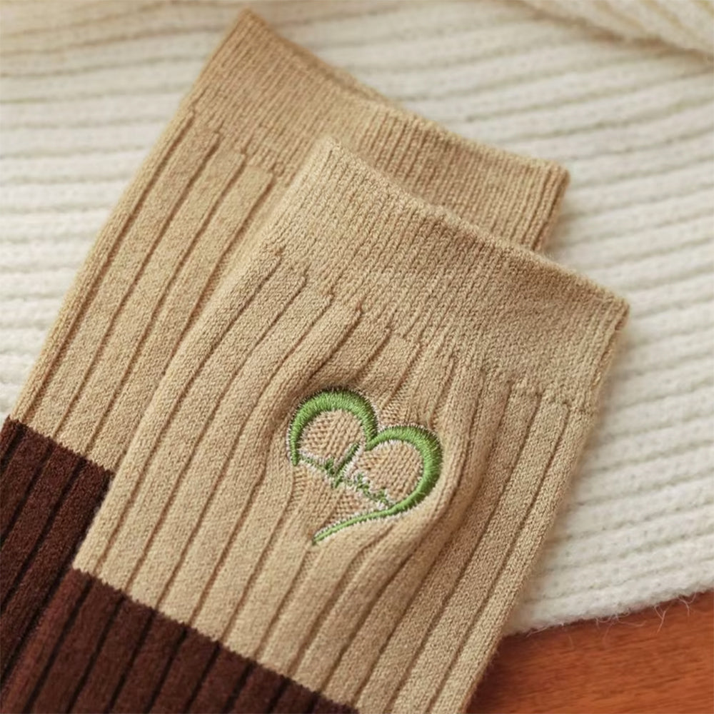 BROWN PATTERNED COZY SOCKS FREE SIZE FOUR PACK