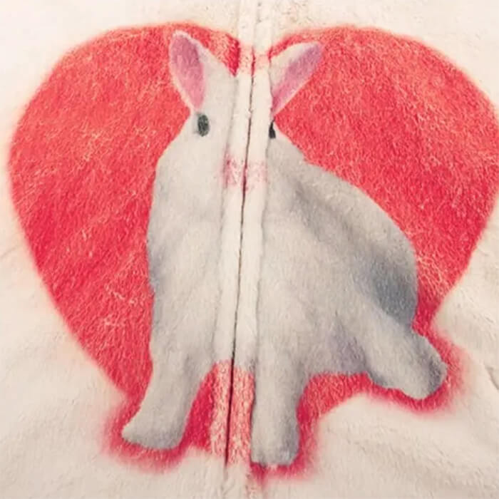 BUNNY HEART FLEECE JACKET CREAM HEART FLEECE