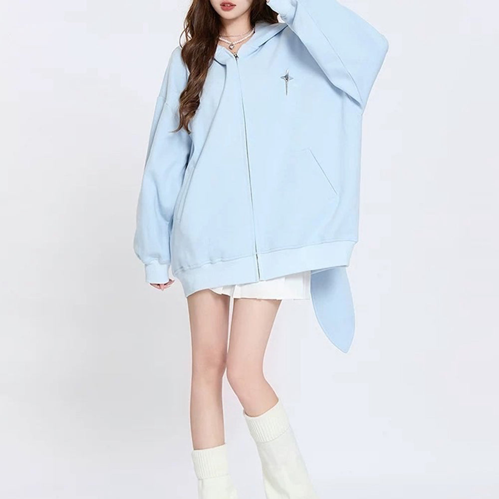 BUNNY HOODIE STAR GIRL AESTHETIC ZIP-UP