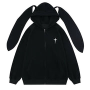BUNNY HOODIE STAR GIRL AESTHETIC ZIP-UP
