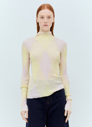 Burberry Women Argyle High-Neck Sweater