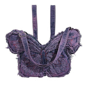 BUTTERFLY DENIM SHOULDER BAG Y2K PURSE
