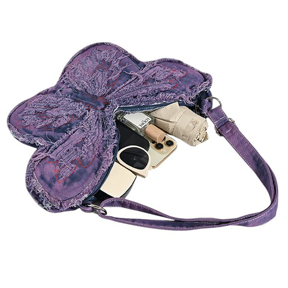 BUTTERFLY DENIM SHOULDER BAG Y2K PURSE