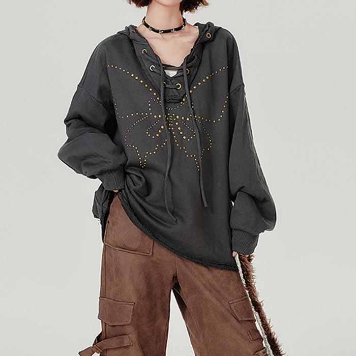 BUTTERFLY GRUNGE FASHION HOODIE OVERSIZED SILHOUETTE