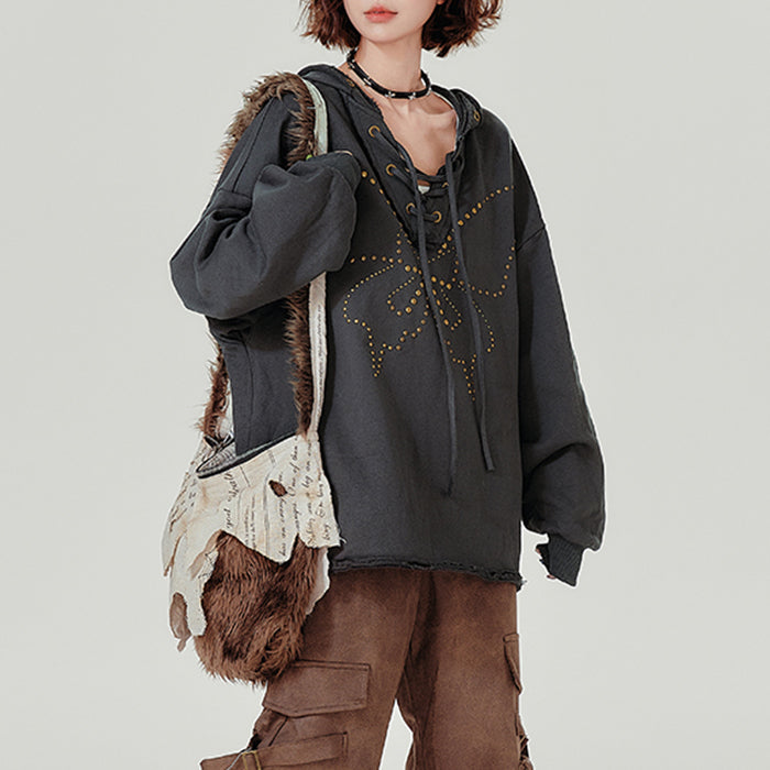 BUTTERFLY GRUNGE FASHION HOODIE OVERSIZED SILHOUETTE