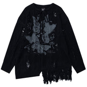 BUTTERFLY GRUNGE SWEATER OVERSIZED RIPPED SWEATER