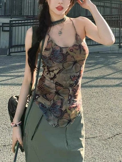 BUTTERFLY HALTER TOP SLIM FIT CAMI