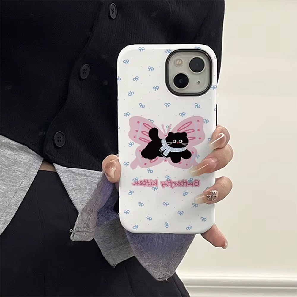 BUTTERFLY KITTEN IPHONE CASE: WHIMSICAL KITTY DESIGN