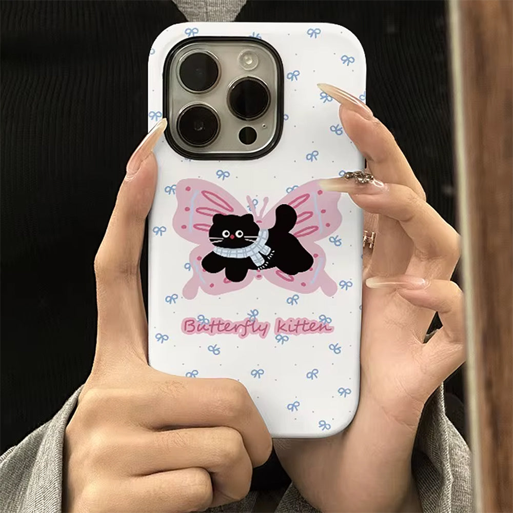 BUTTERFLY KITTEN IPHONE CASE: WHIMSICAL KITTY DESIGN