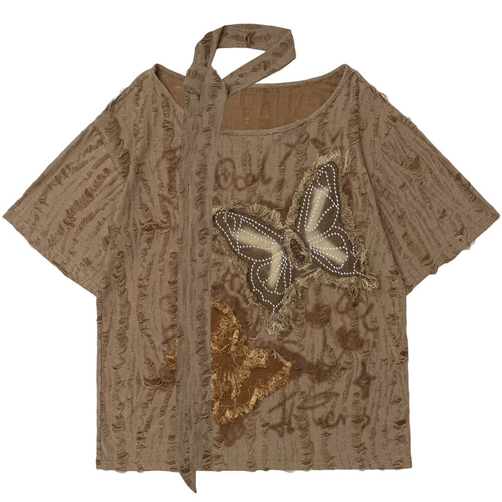 BUTTERFLY PATCH TEE EARLY 2000S AESTHETIC