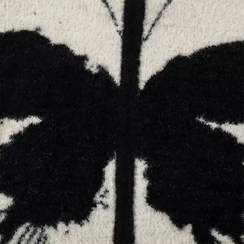 BUTTERFLY PATCHWORK FLEECE JACKET BROWN AND BLACK